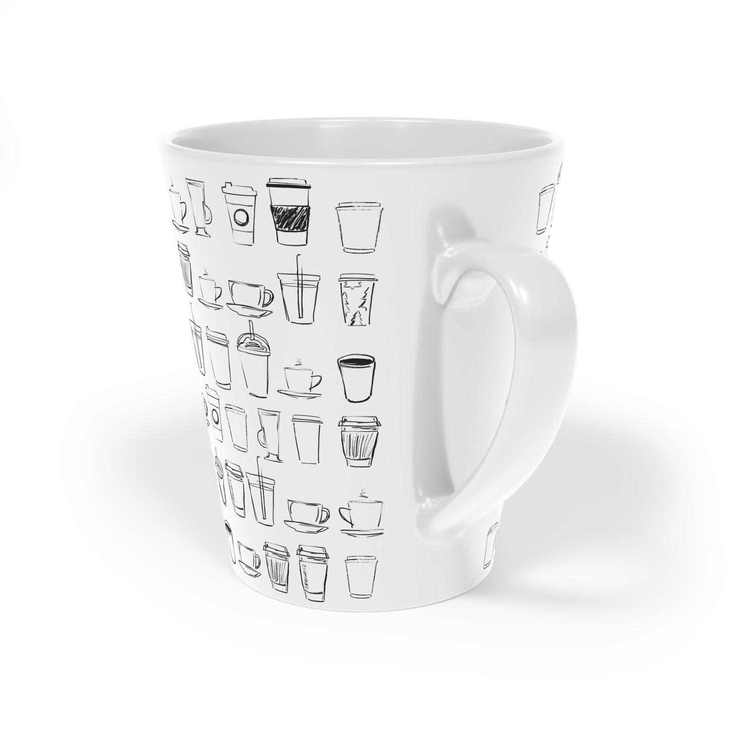 Coffee cups illustration, Latte Mug