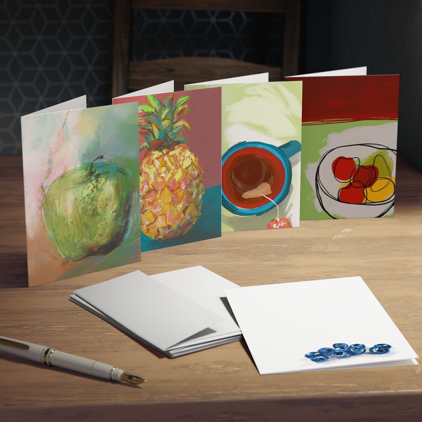 Let's eat artwork. Multi-Design Greeting Cards (5-Pack)