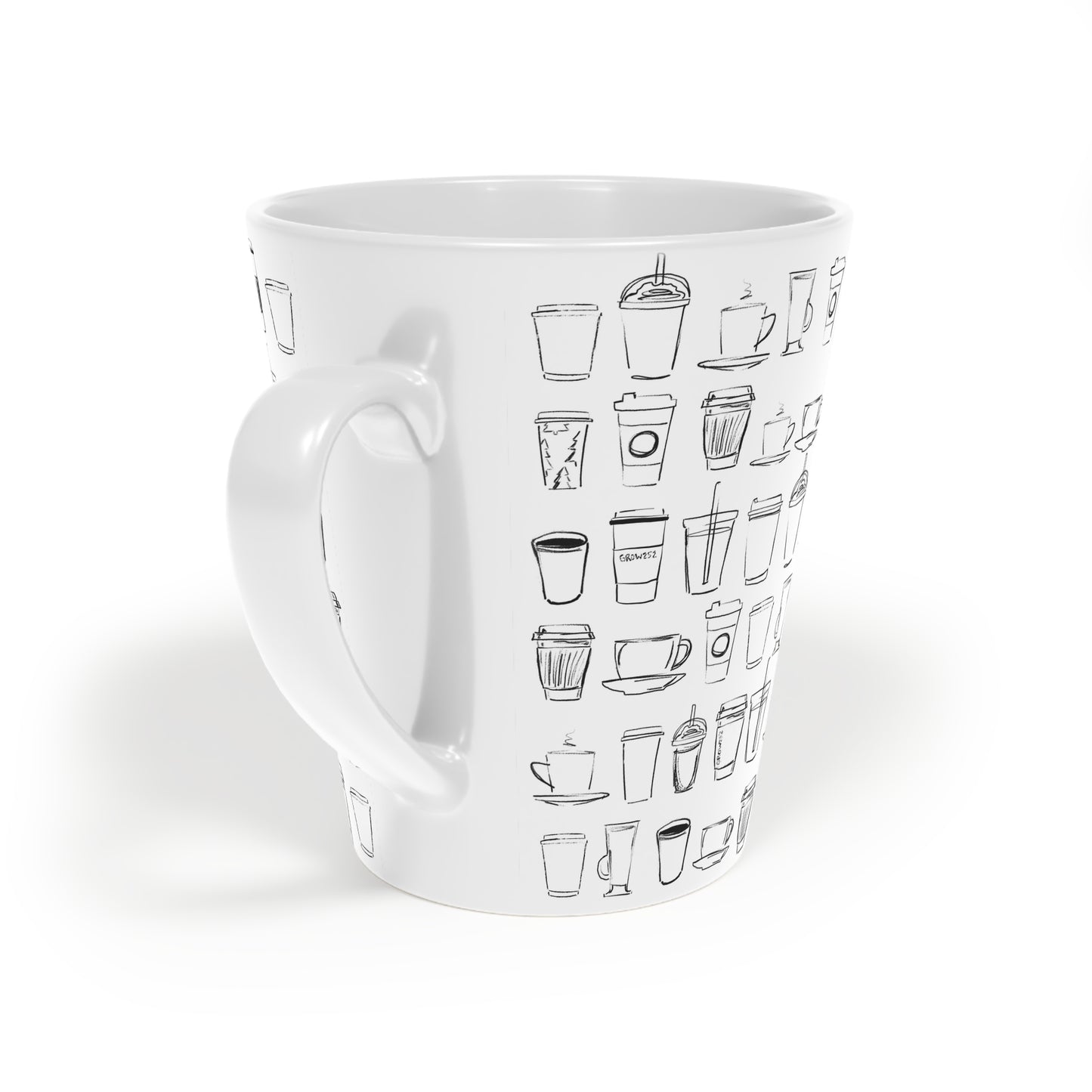 Coffee cups illustration, Latte Mug