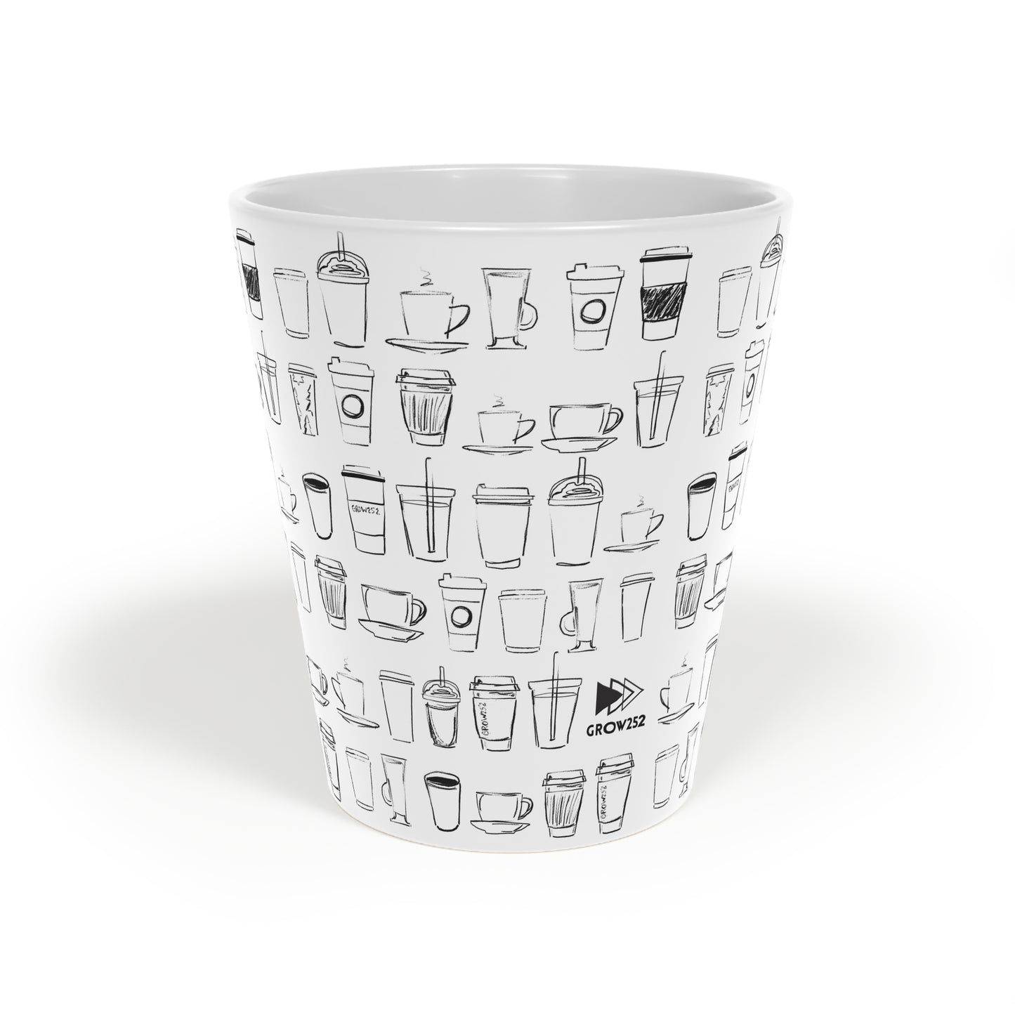 Coffee cups illustration, Latte Mug