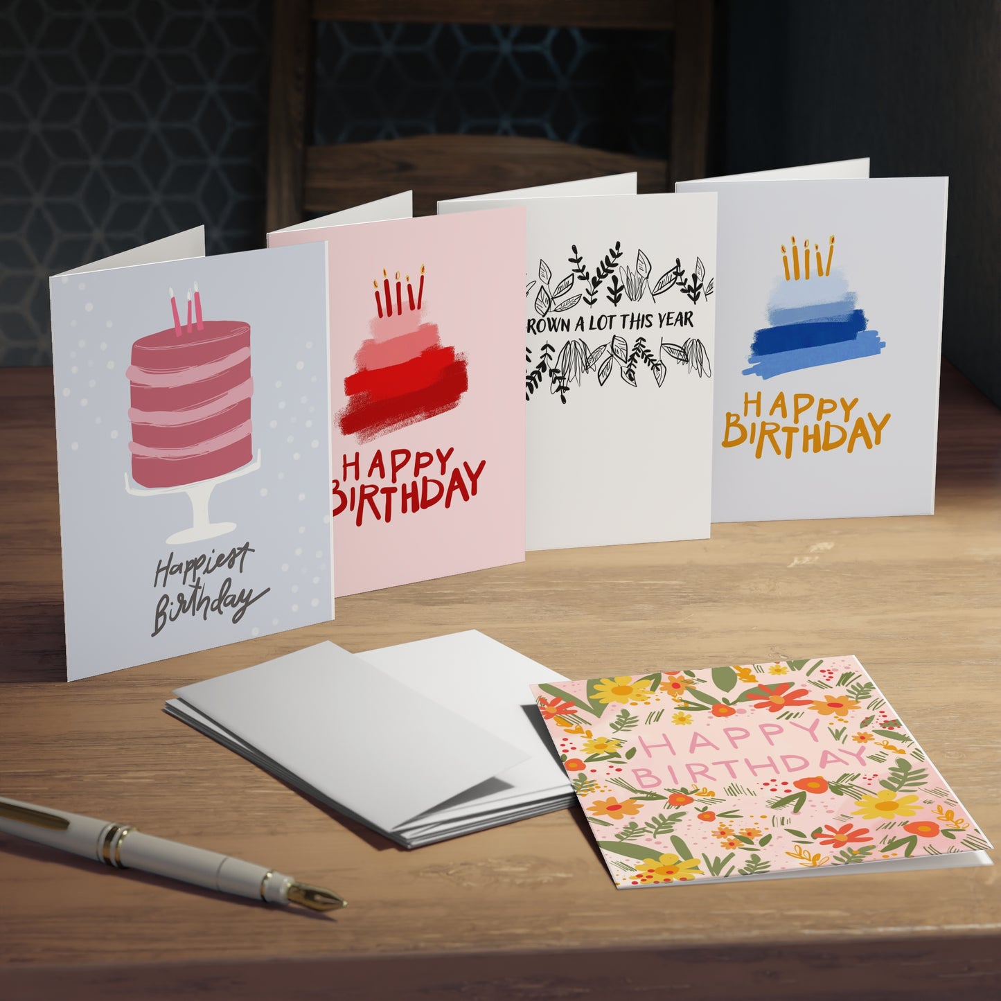 Happy Birthday bundle. Multi-Design Greeting Cards (5-Pack)