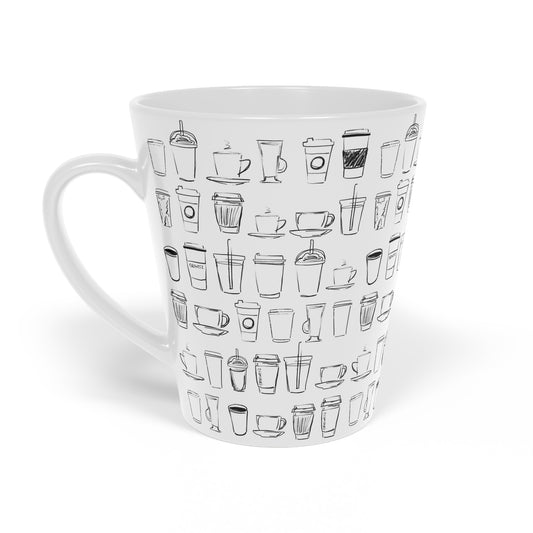 Coffee cups illustration, Latte Mug