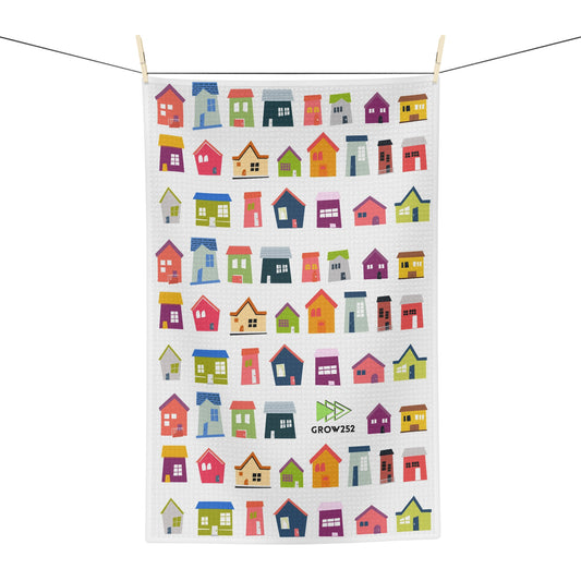 House Illustration, Microfiber Tea Towel