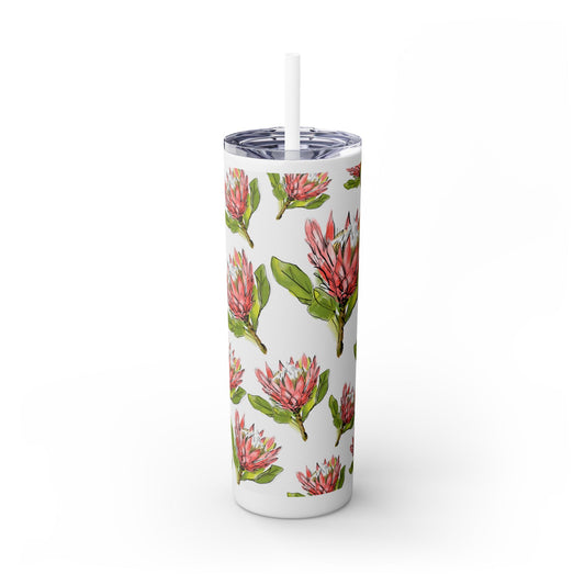 African Protea, Skinny Tumbler with Straw, 20oz